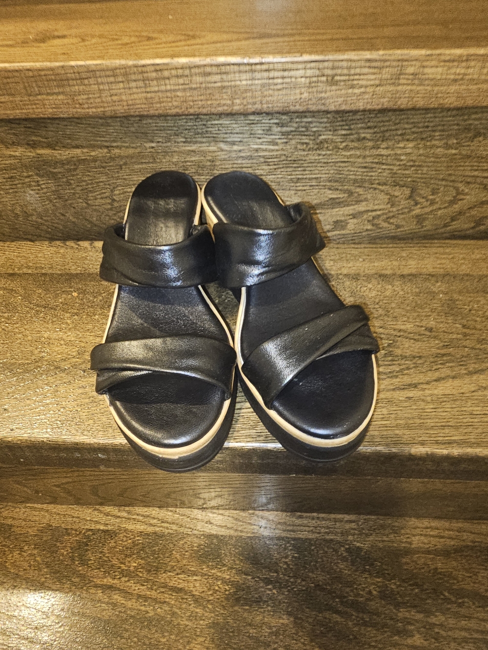 Women's Black Slide Sandals - Classic Two-Band Design